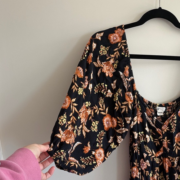 Billabong Black Floral Long Sleeve Dress - Picture 4 of 8